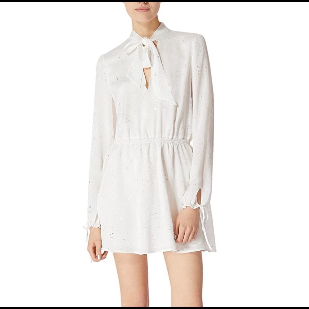 NEW White with silver splatter mini dress